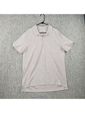 St Johns Bay Men's Polo Shirt Beige Size Large Cotton/Polyester Performance Fit